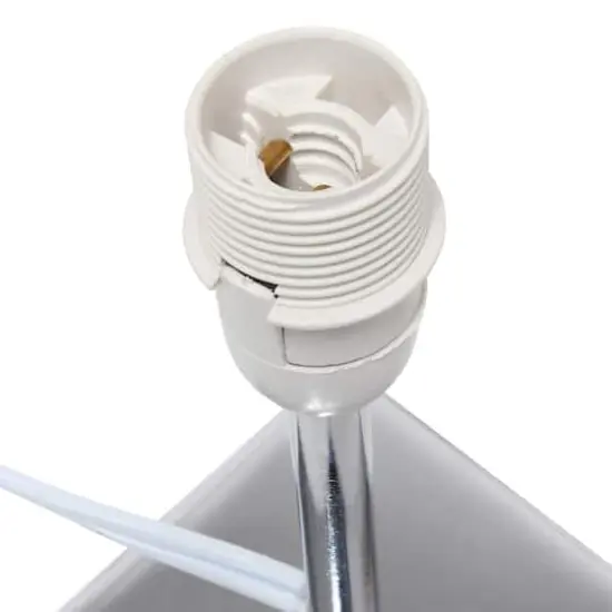 Simple Designs&trade; 9.5" Mini Chrome Table Lamp with Squared Empire Shade White {8}