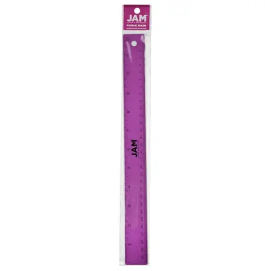 JAM Paper Metallic Stainless Steel Rulers, 12ct. Purple {4}