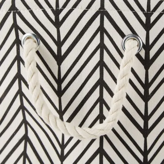 DII&reg; Small Off-White Herringbone Rectangle Fabric Bin {3}