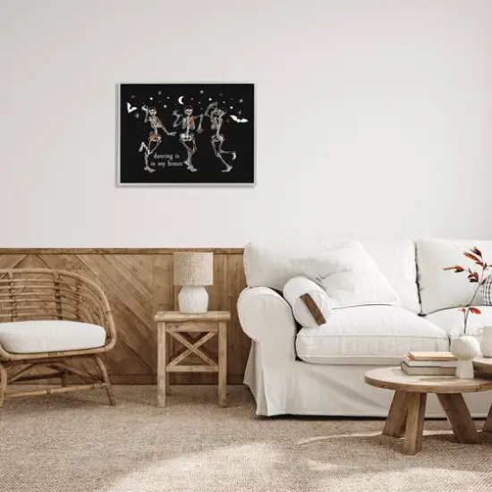 Stupell Industries Dancing In My Bones Skeletons Framed Giclee Art Gray {3}