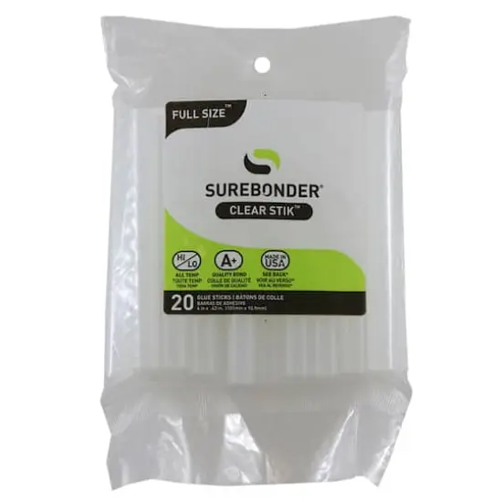 Surebonder&reg; Full Size 4" Dual Temp Clear Hot Glue Sticks, 6 Packs of 20 {3}