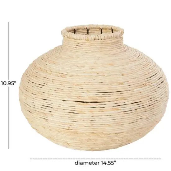 11" Beige Seagrass Wrapped Vase {7}