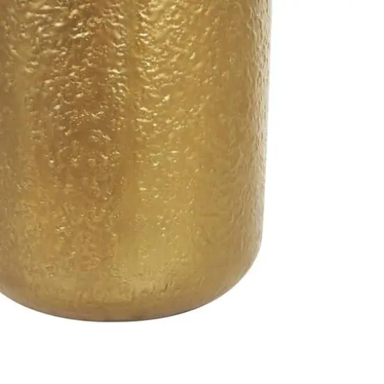 Gold Metal Tall Textured Hammered Floor Vase {6}