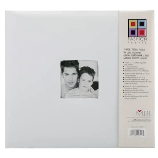 MBI Fashion Fabric Post Bound Album, 12" x 12" White {1}