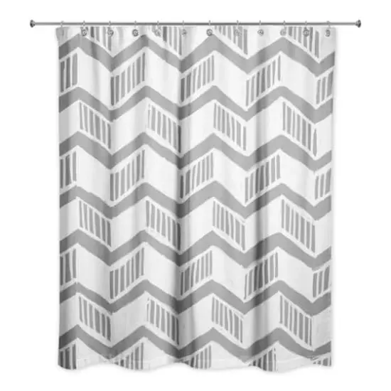 Chevron Shower Curtain Gray {1}