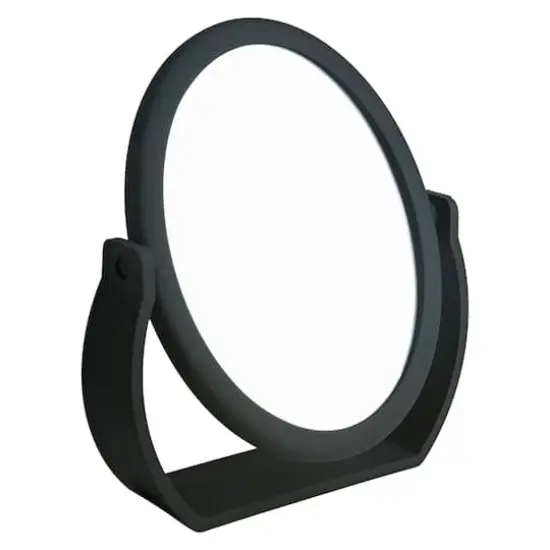 Home Details Swivel 10X Magnification Rubberized Vanity Mirror Black {1}