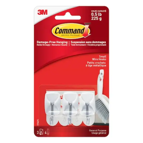 Command&trade; Wire Hooks, White {1}