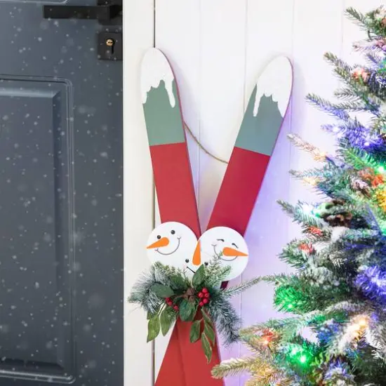 Glitzhome&reg; 3ft. Wooden Sleigh Porch D&eacute;cor {6}