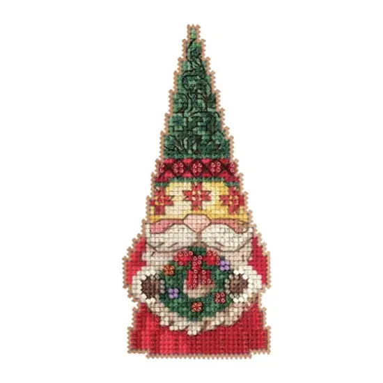 Mill Hill/Jim Shore Gnome With Wreath Counted Cross Stitch Kit {1}