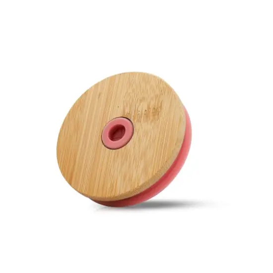 JoyJolt&reg; 20oz. Glass Tumbler with Straws & Silicone Sleeve Pink {5}