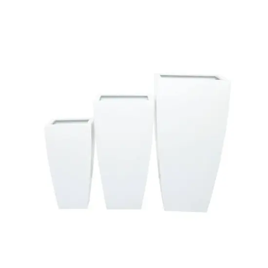 White Modern Planter, Set of 3" 30", 25", 20" {7}