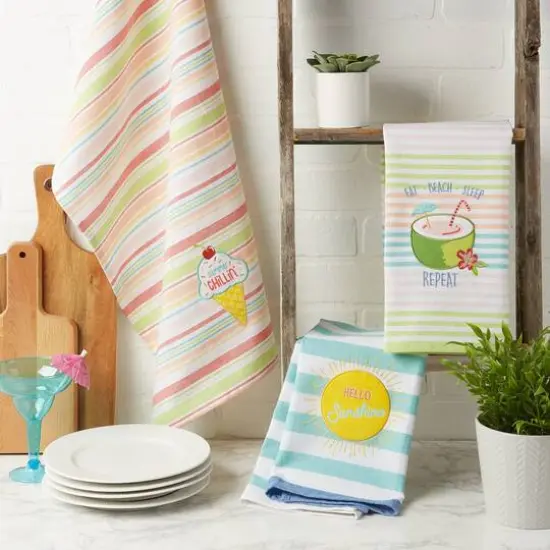 DII&reg; Summer Fun Embellished Dishtowel Set {8}