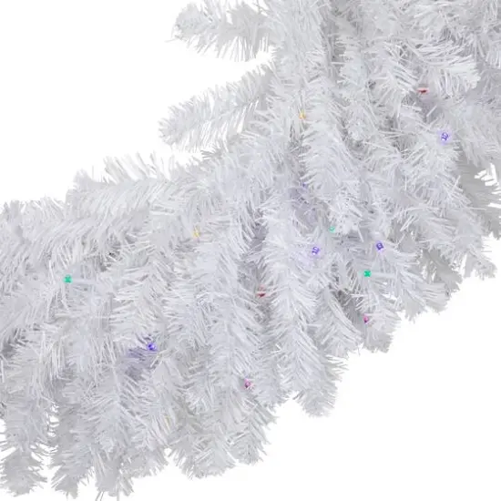 3ft. Pre-Lit White Pine Christmas Wreath, Multicolor LED Lights {4}