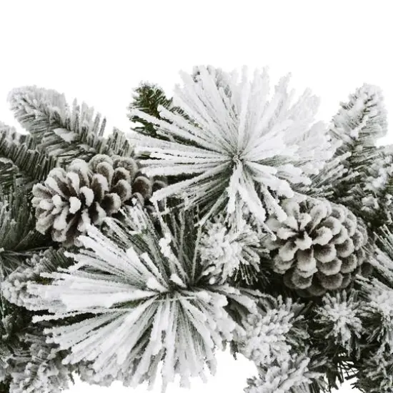 32" Flocked Berkshire Artificial Spruce Wreath {5}