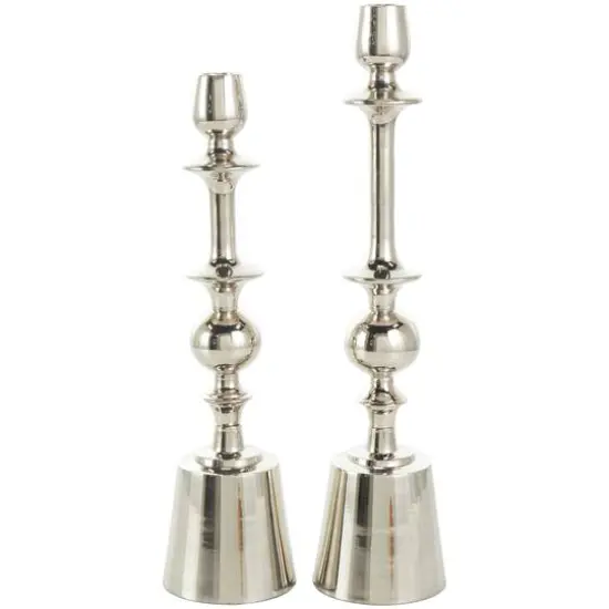 Silver Aluminum Candle Holder Set {5}