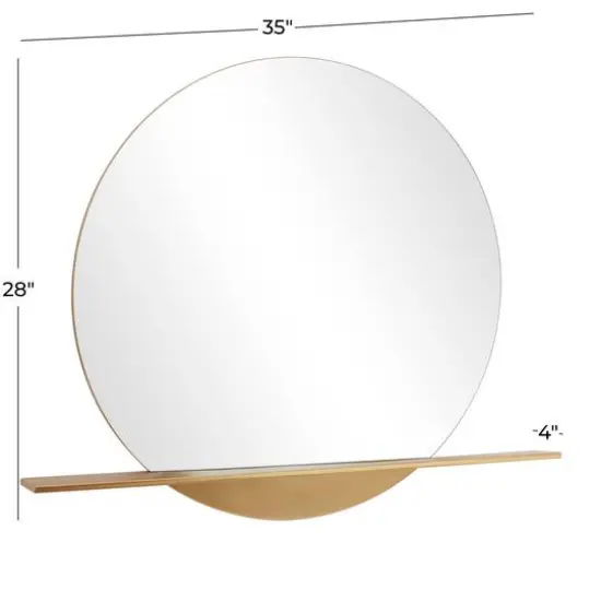 Gold Metal Glam Wall Mirror, 44" x 4" x 36" {6}