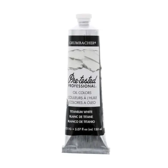 Grumbacher&reg; Pre-Tested Professional Oil Color, 150mL Titanium White {1}
