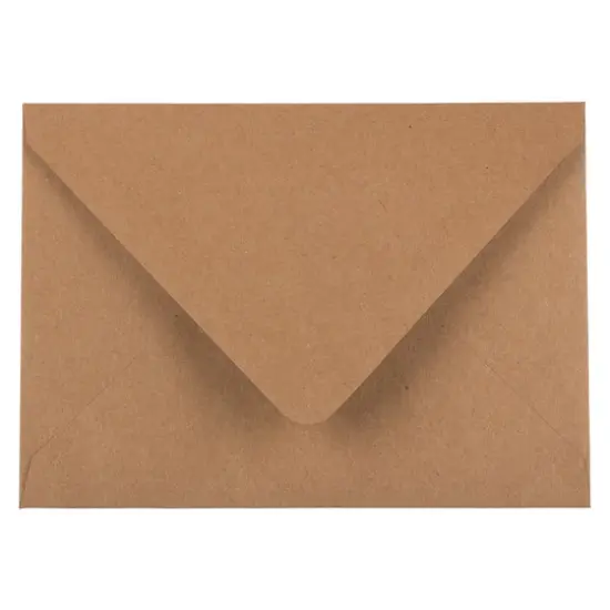 JAM Paper 4.75" x 6.5" Brown Kraft Recycled V-Flap Invitation Envelopes, 100ct. {1}