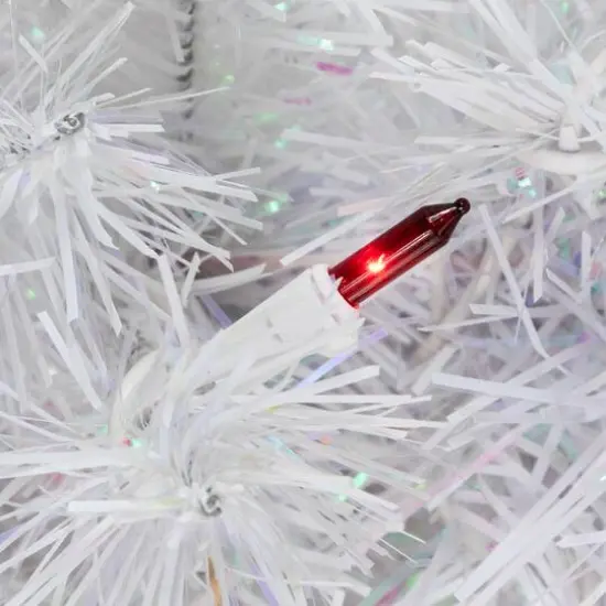 2ft. Pre-Lit White Rockport Pine Artificial Christmas Tree, Multicolor Lights {5}