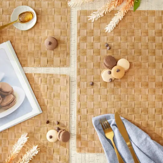 DII&reg; Reversible Basket Weave Woven Placemats, 4ct. Natural {6}