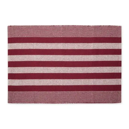 DII&reg; Cabana Stripe Handwoven Recycled Yarn Rug, 2ft. x 3ft. Hunter Green {2}