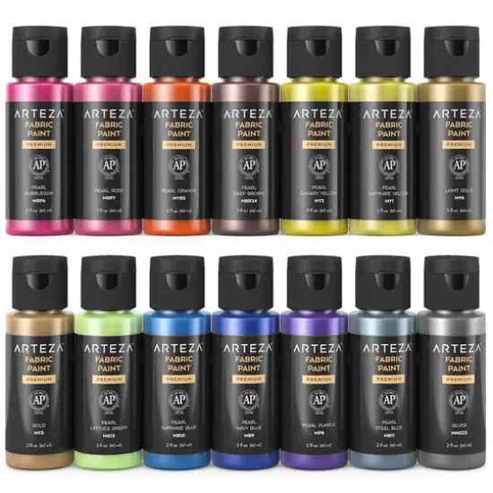 Arteza&reg; 14 Color Metallic Fabric Paint Set {5}