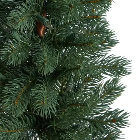 3ft. Pre-Lit Green Pine Artificial Christmas Tree with Burlap Base, Warm White Lights {6}
