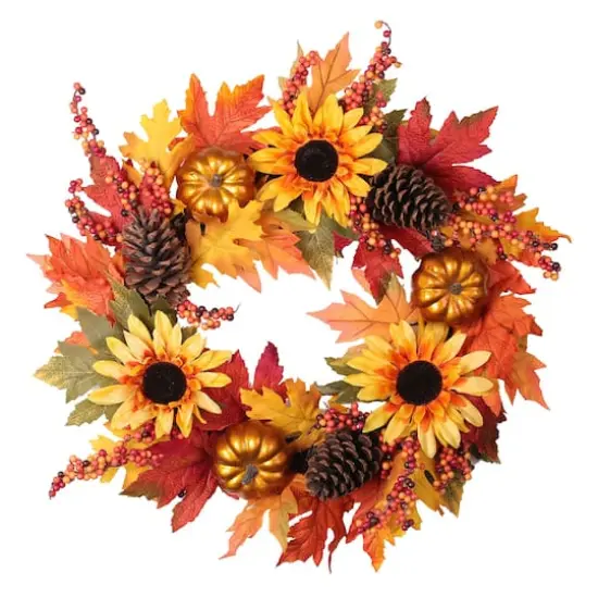 Haute Decor 24" Sunflower Wreath {1}
