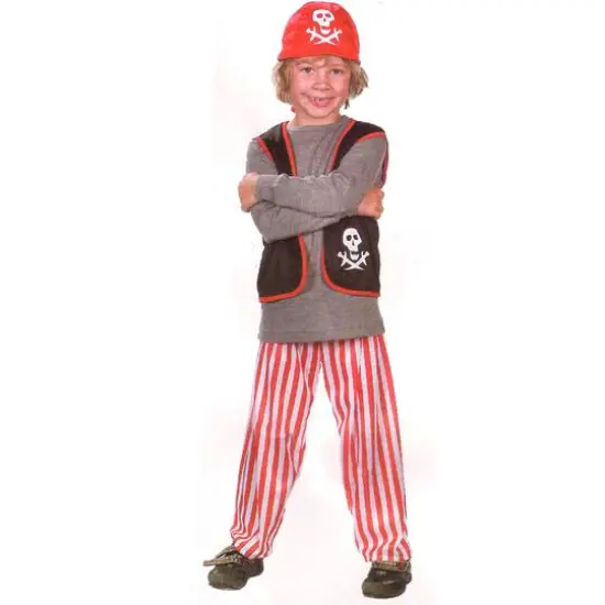 Medium Gray & Red Pirate Boy's Costume {1}