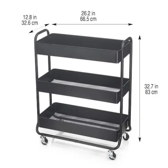 Hudson Rolling Cart by Simply Tidy&trade; Black {5}