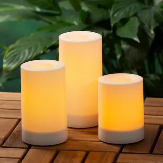 White 3-Pack LED Pillar Candles by Ashland&reg; {9}