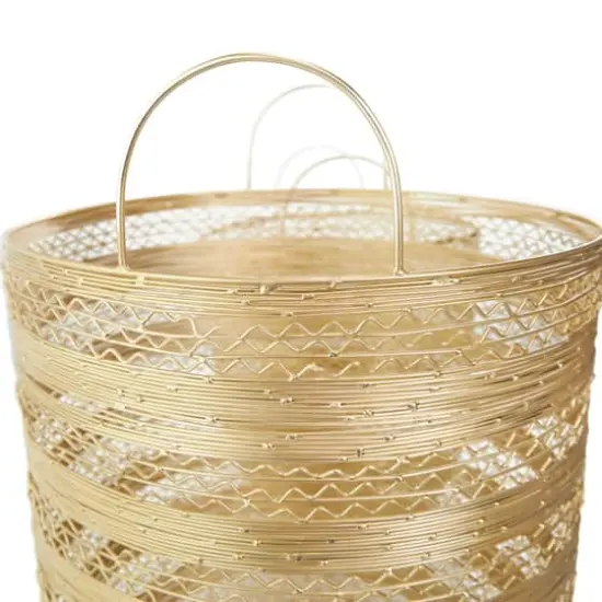 Gold Metal Open Frame Wire Storage Basket Set {7}