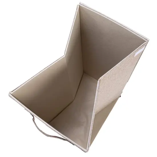 Household Essentials Narrow Collapsible Laundry Hamper with Liner & Lid Latte {15}