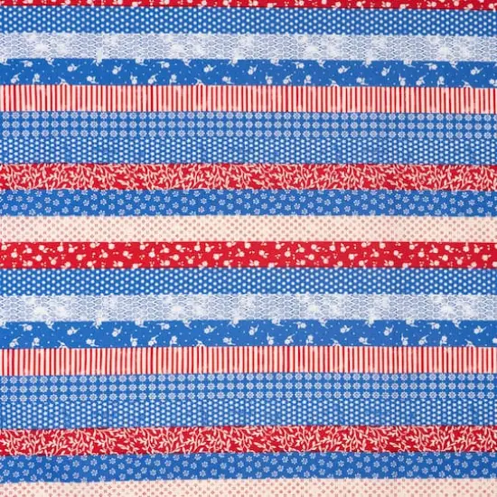 SINGER Americana Floral Stripes Cotton Fabric {1}