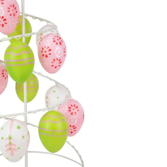 Pastel Pink, White and Green Floral Cut-Out Easter Egg Tree {7}
