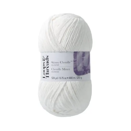 Skinny Chenille&trade; Yarn by Loops & Threads&reg; Swan {1}