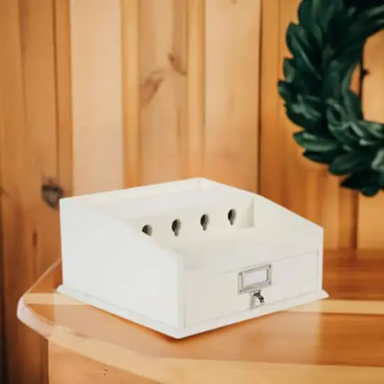 Organize It All White Charging Station With Drawer {1}