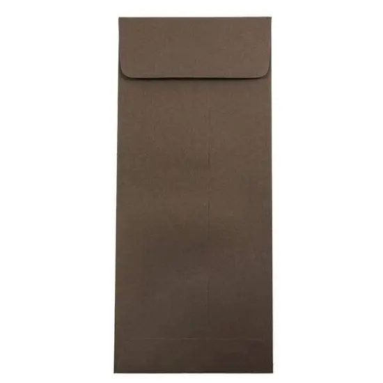 JAM Paper 4.75" x 11" Chocolate Brown Policy Business Envelopes, 50ct. {1}