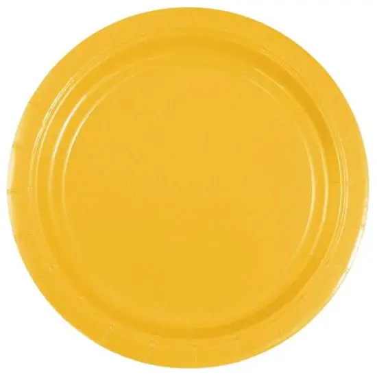 JAM Paper 7" Paper Party Plates, 50ct. Yellow {1}