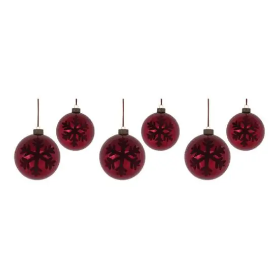 6ct. Red Snowflake Ball Ornaments {6}