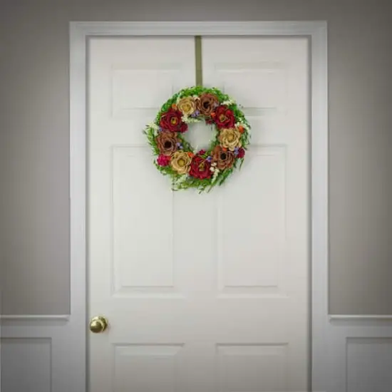 17" Spring Blooms Floral Wreath {3}