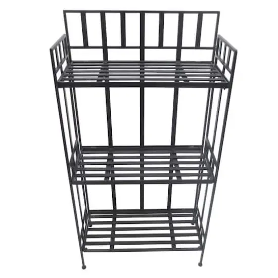 Santa's Workshop 46" Black Iron 3-Tier Shelf {1}