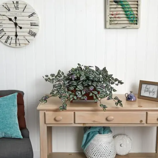 14" Inchplant In Rectangular Decorative Planter {3}