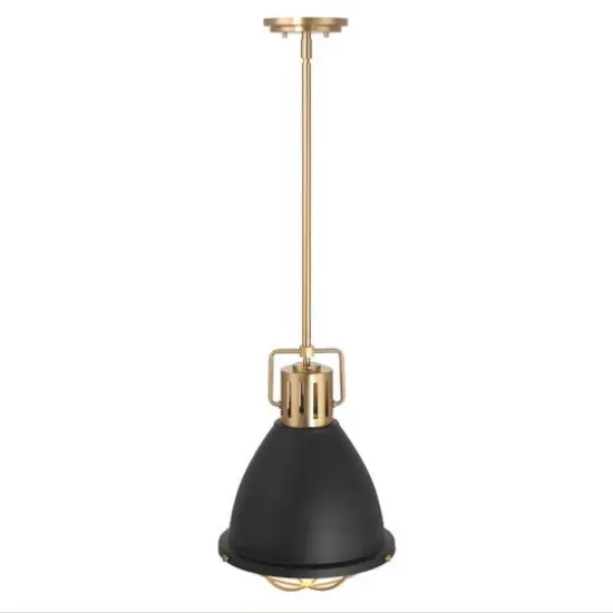 Hello Honey&reg; Kent Industrial Oversized Caged Metal Ceiling Light Black/Gold {11}