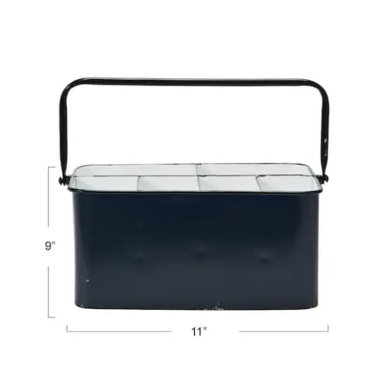 Hello Honey&reg; 6-Compartment Metal Caddy with Handle Navy {8}