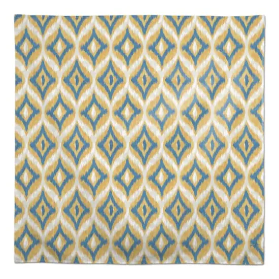 Blue and Yellow Ikat 58" x 58" Tablecloth {1}