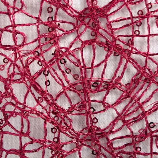 DII&reg; 10ft. Sequin Mesh Table Runner Roll Red {7}