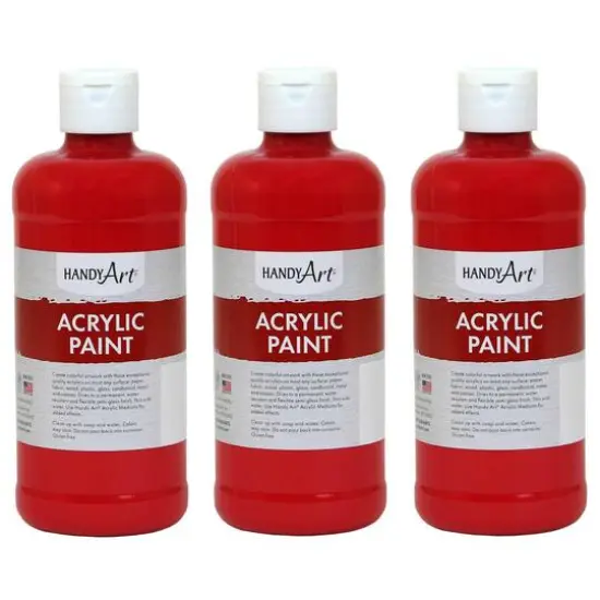 Handy Art&reg; Acrylic Paint, 3ct. Brite Red {1}