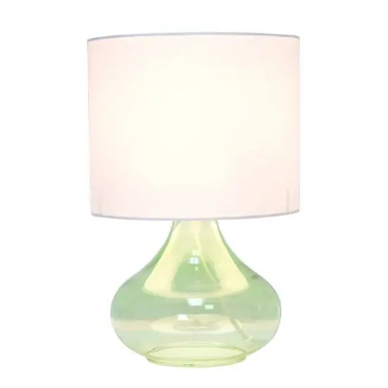 Simple Designs Green & White Glass Raindrop Table Lamp {6}
