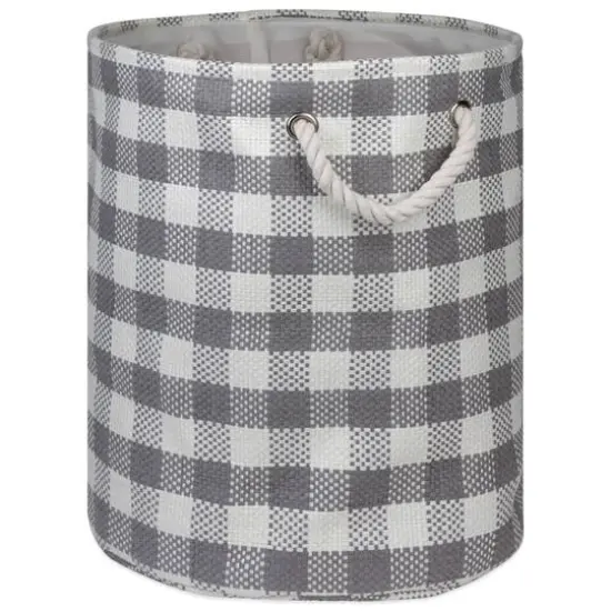 DII&reg; Medium Round Checkers Paper Bin Stone {2}